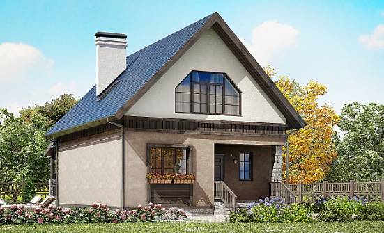 130-003-R dubleks ev projesi mansart katlı, büyük olmayan tuğla küçük ev Kırklareli | Проекты домов от House Expert