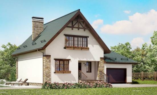 160-005-R dubleks ev projesi mansart katlı garajlı, kompakt brizolit küçük ev Yozgat | Проекты домов от House Expert